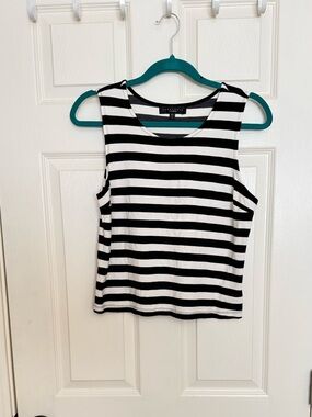 Sanctuary Black and White Striped Sleeveless Tank